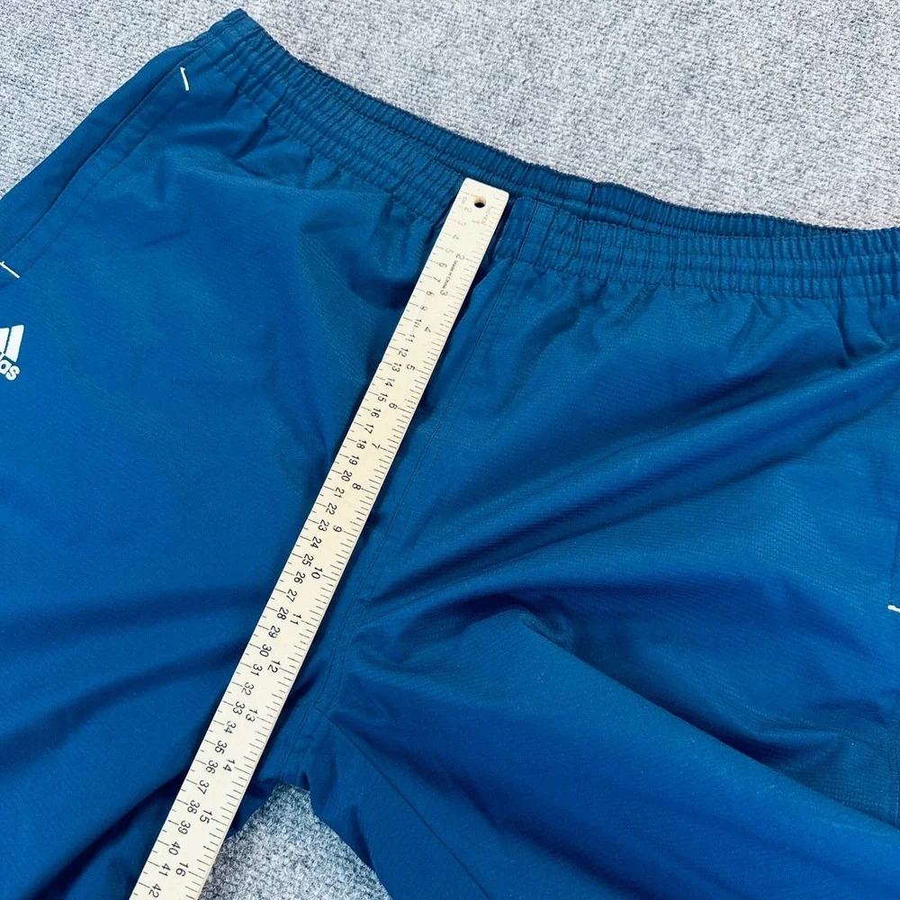 VTG 90s Adidas Mens 2XLT Blue Mesh Lined Track Pants Straight Leg Side Zip 9582Y